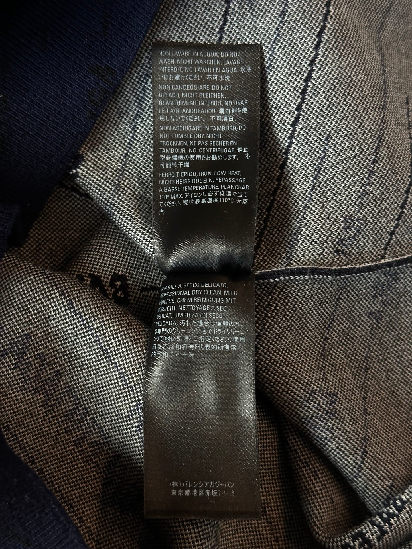 Balenciaga Navy Black & White All Over Logo Knit Sweater