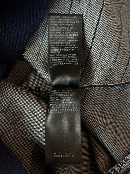 Balenciaga Navy Black & White All Over Logo Knit Sweater