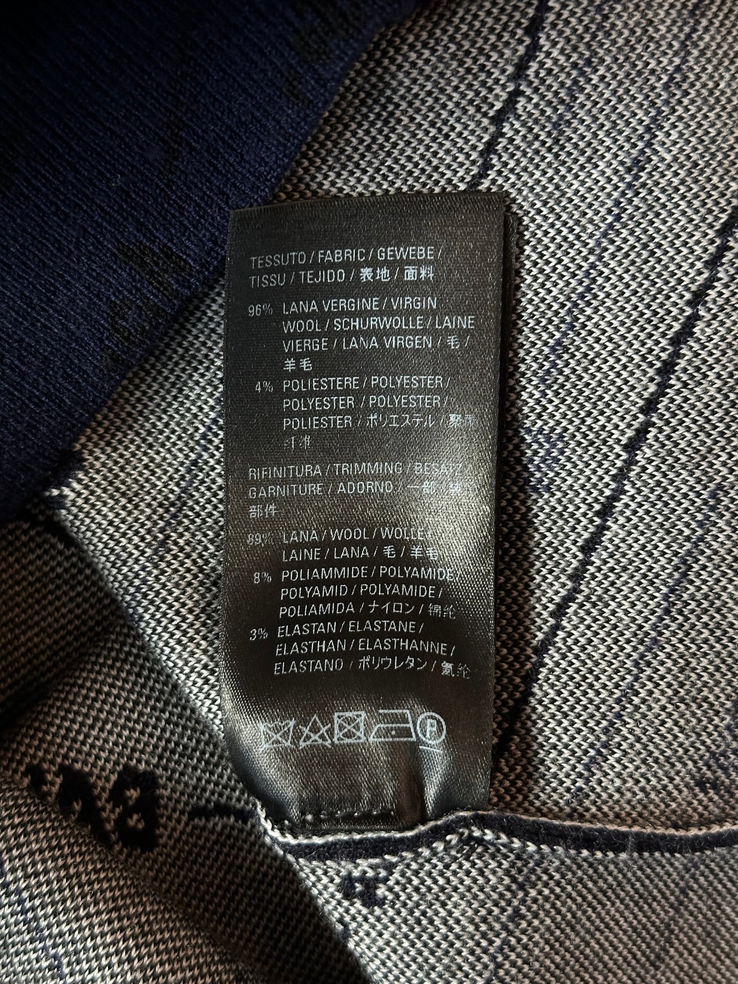 Balenciaga Navy Black & White All Over Logo Knit Sweater