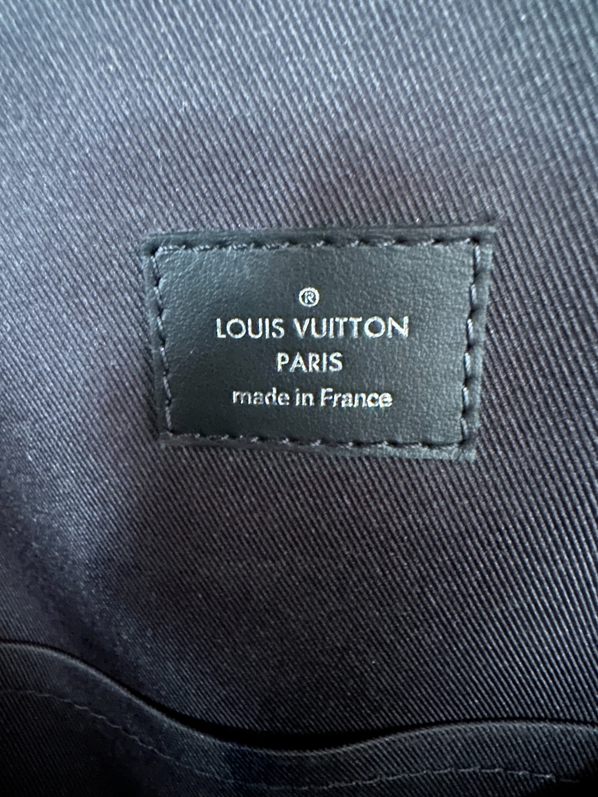 LOUIS VUITTON Calfskin Monogram Shadow Discovery Backpack Black