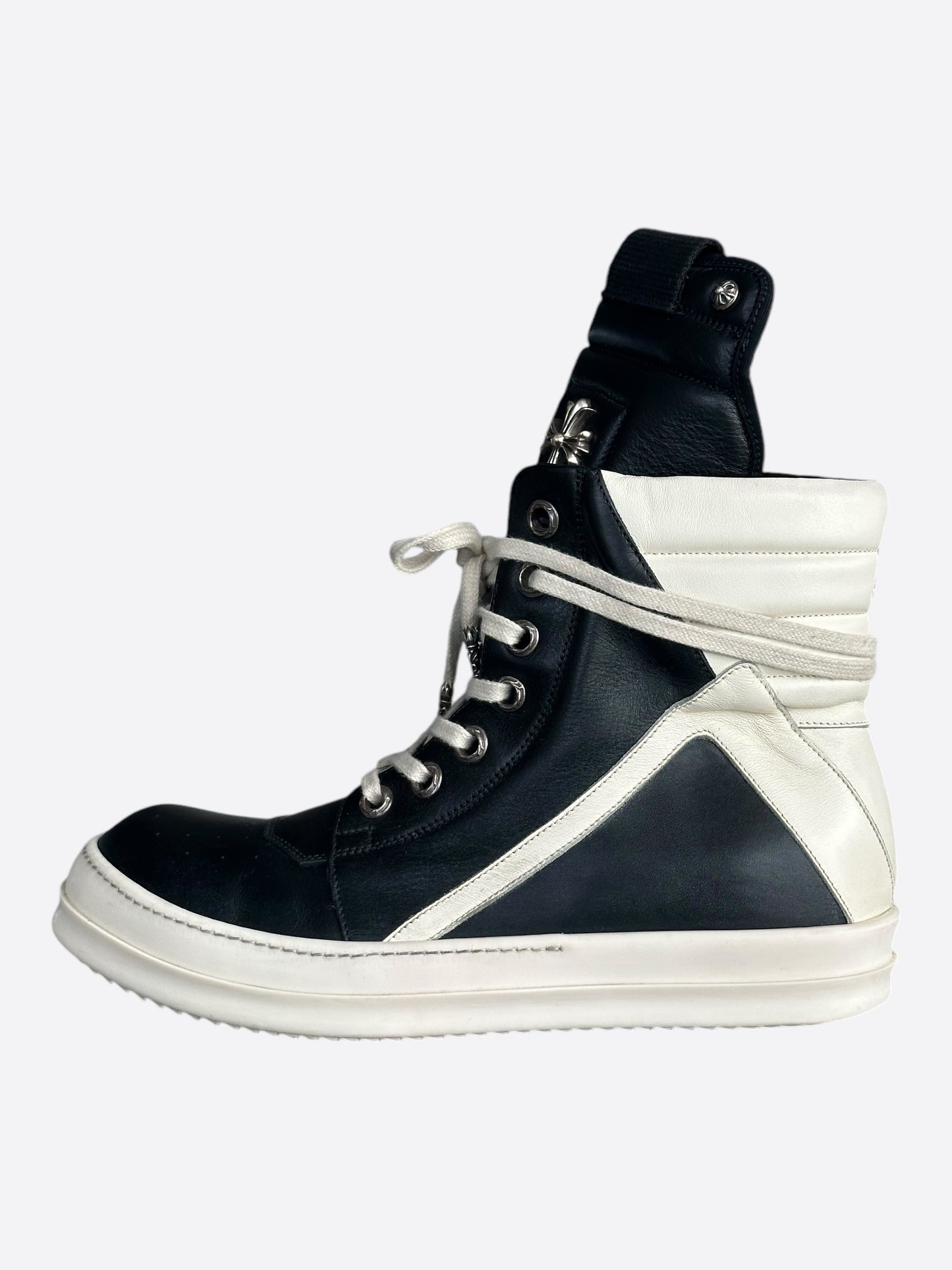 Rick Owens Chrome Hearts Black & White Geobaskets