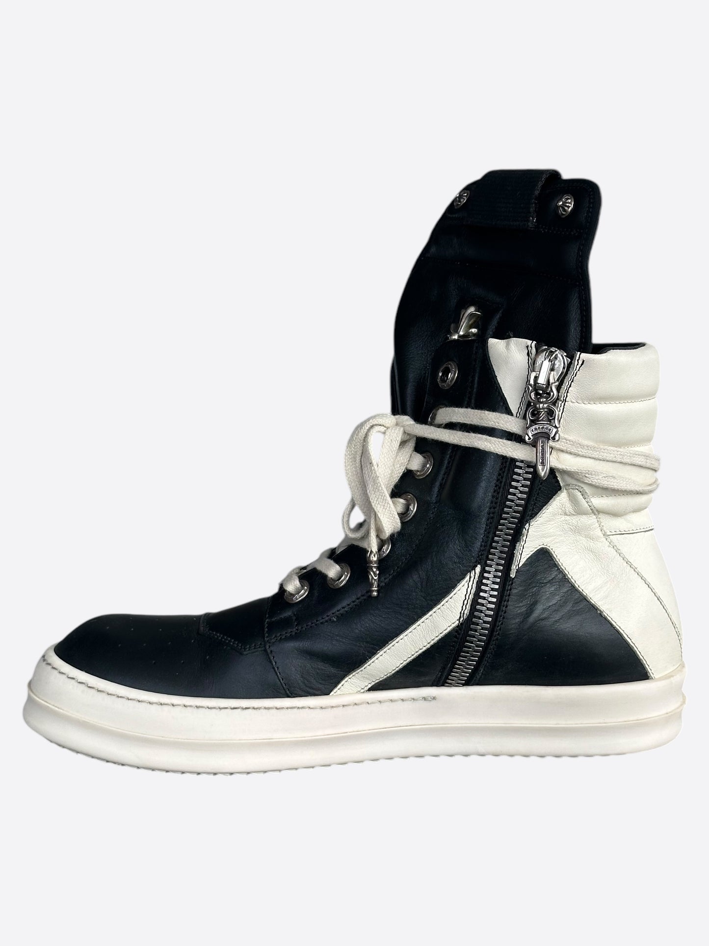 Rick Owens Chrome Hearts Black & White Geobaskets