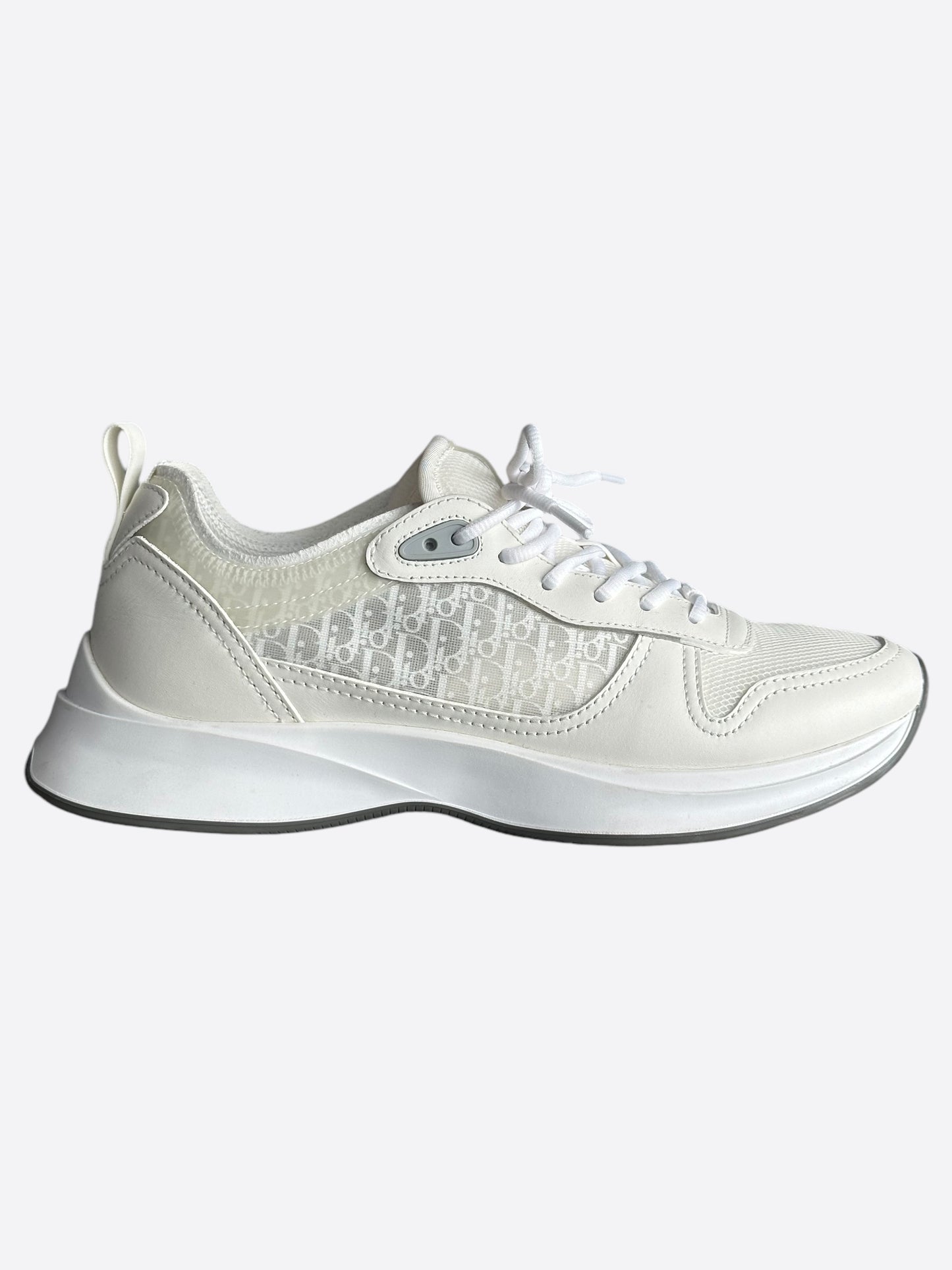 Dior White Mesh Oblique B25 Sneakers