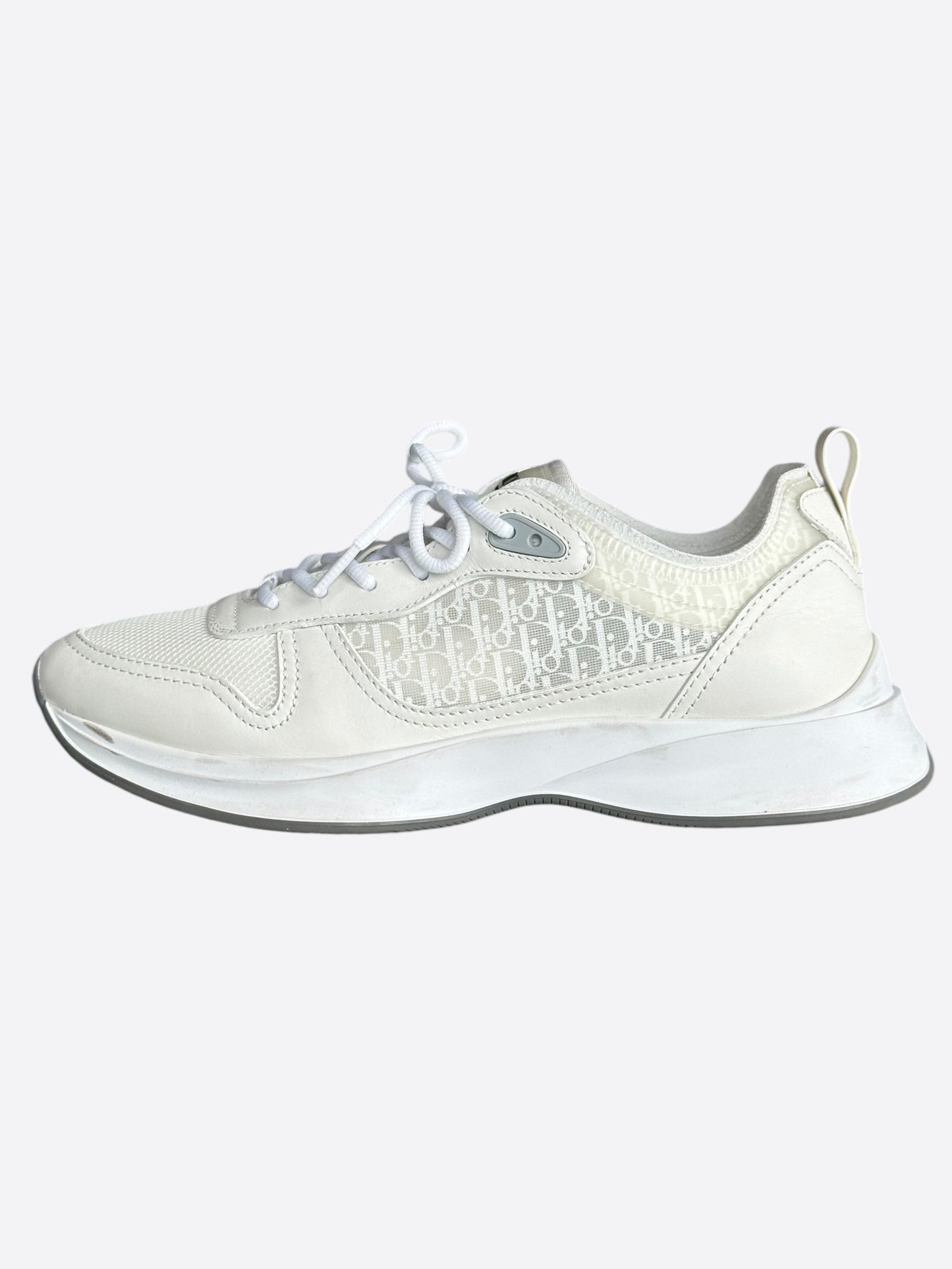 Dior White Mesh Oblique B25 Sneakers