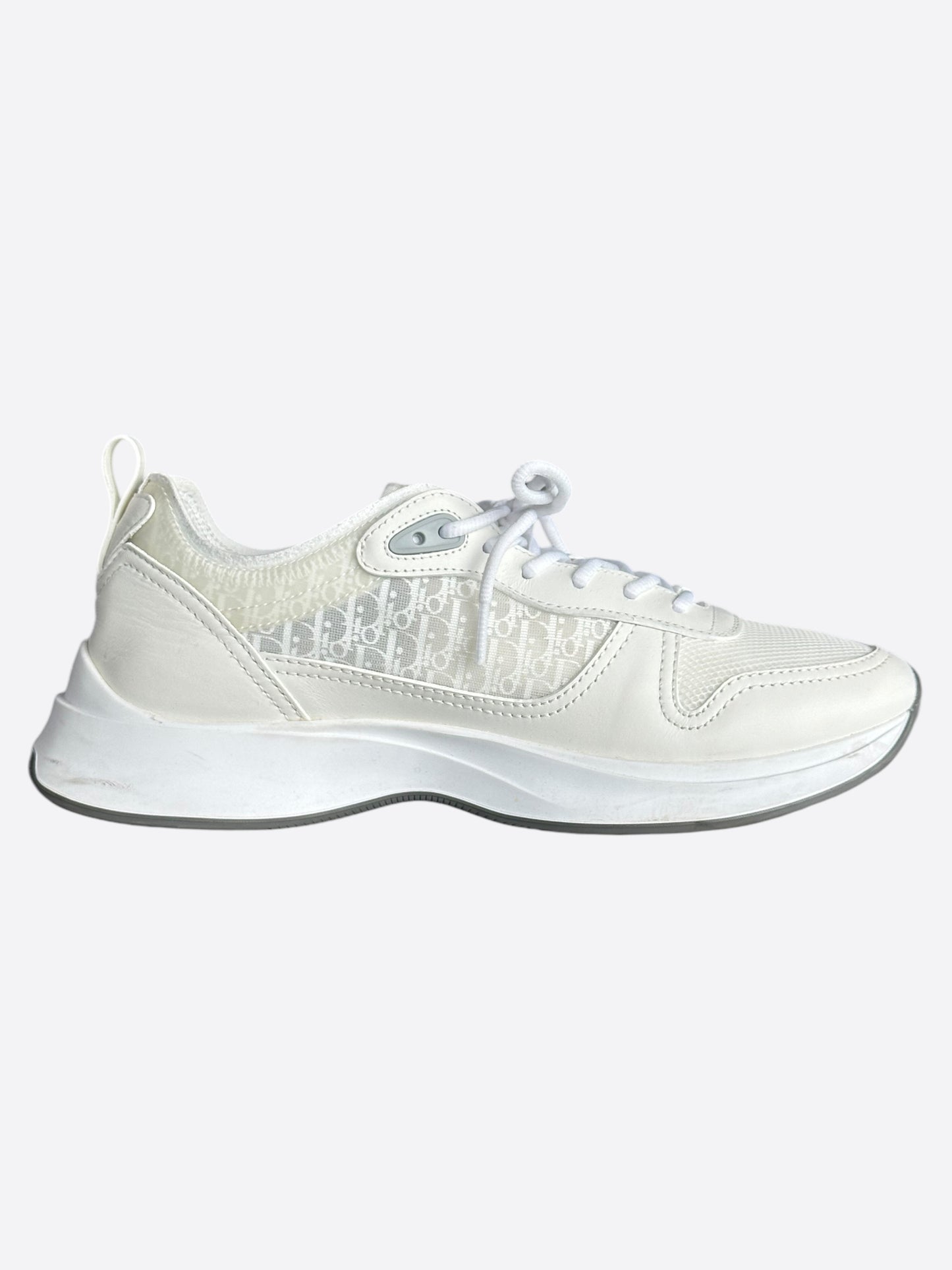 Dior White Mesh Oblique B25 Sneakers