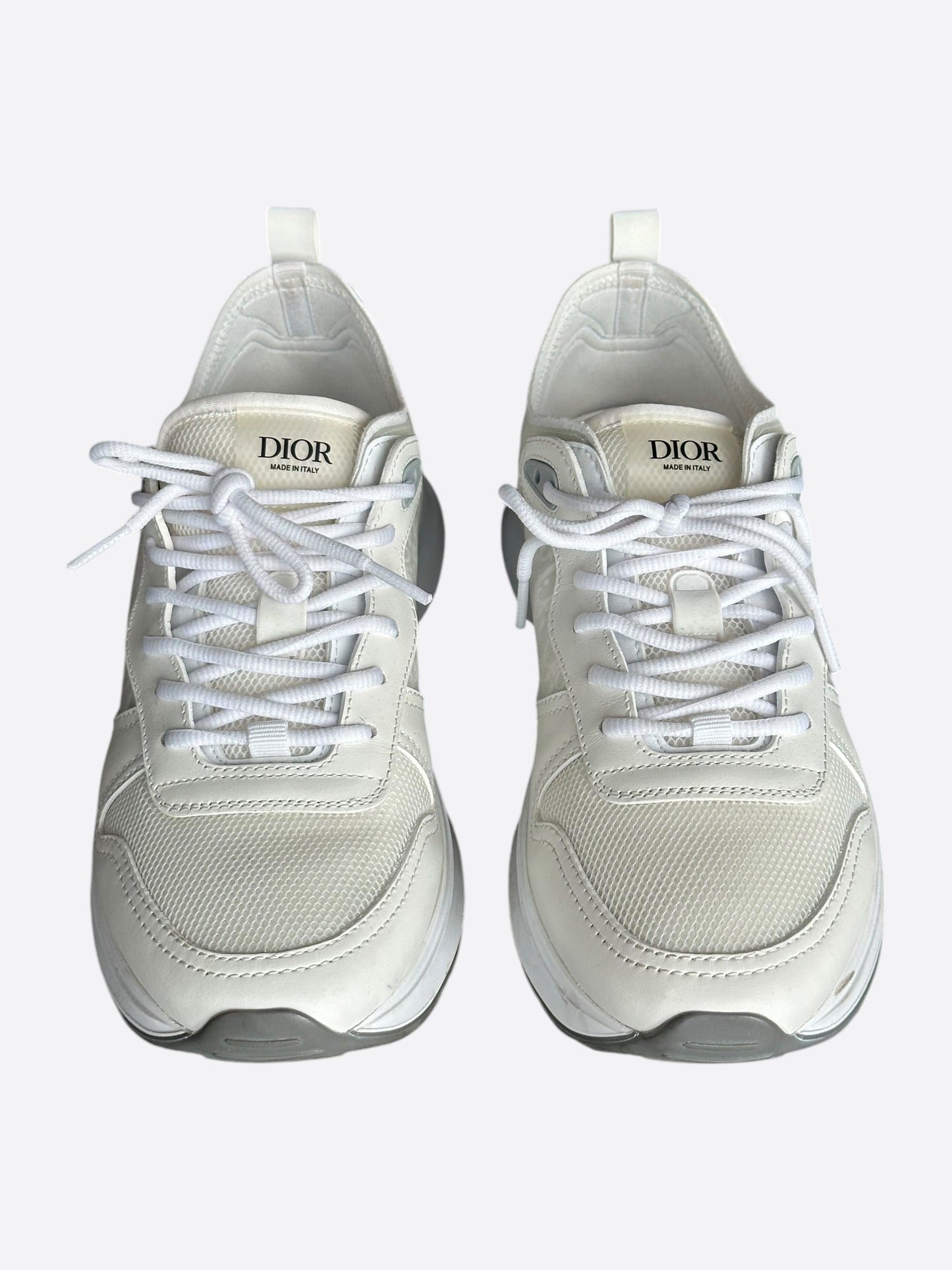 Dior White Mesh Oblique B25 Sneakers