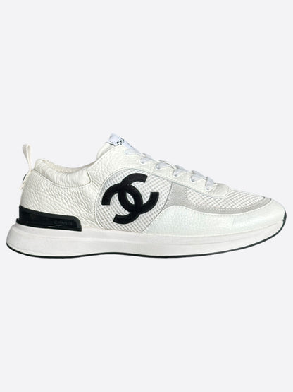 Chanel White & Black CC Logo Runners