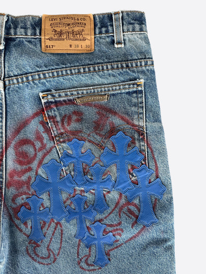 Chrome Hearts Levis Blue Cross Patch Stencil Jeans