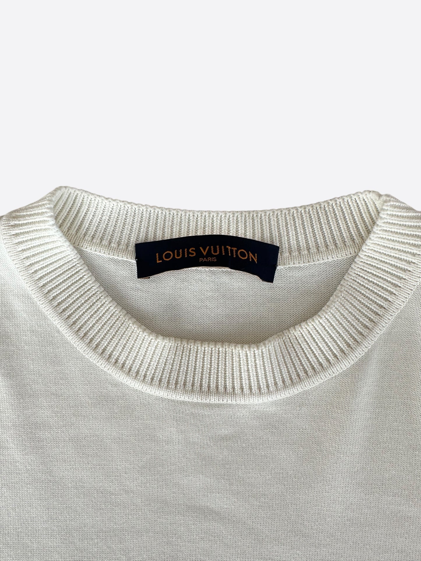 Louis Vuitton White & Grey Pin Logo T-Shirt