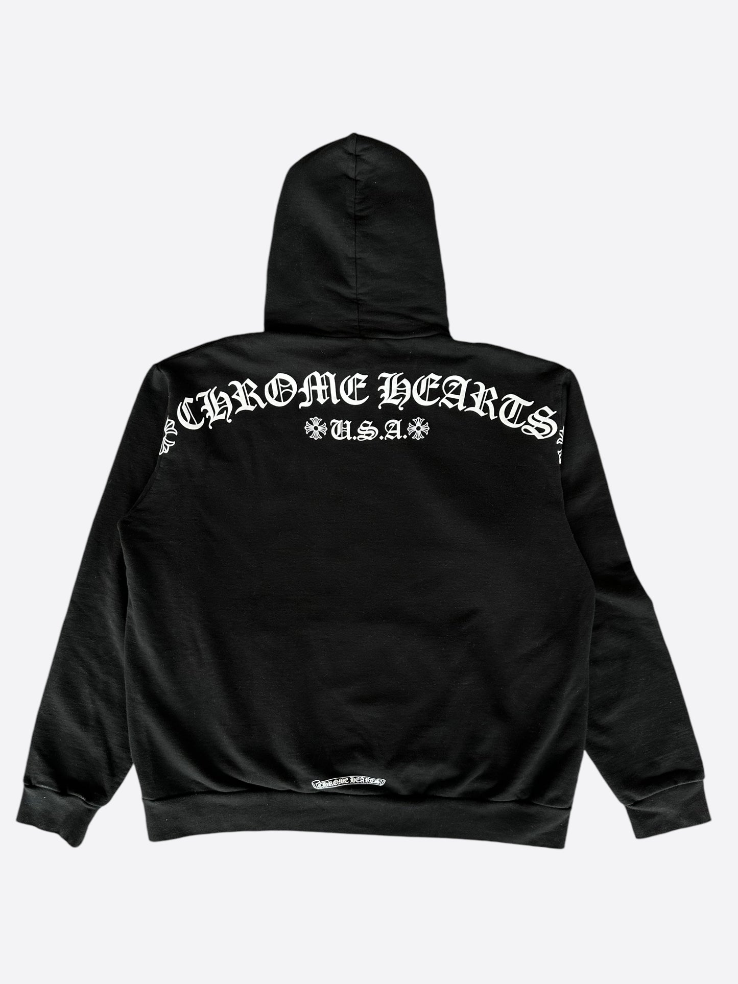 Chrome Hearts Black & White T-Bar Logo Hoodie