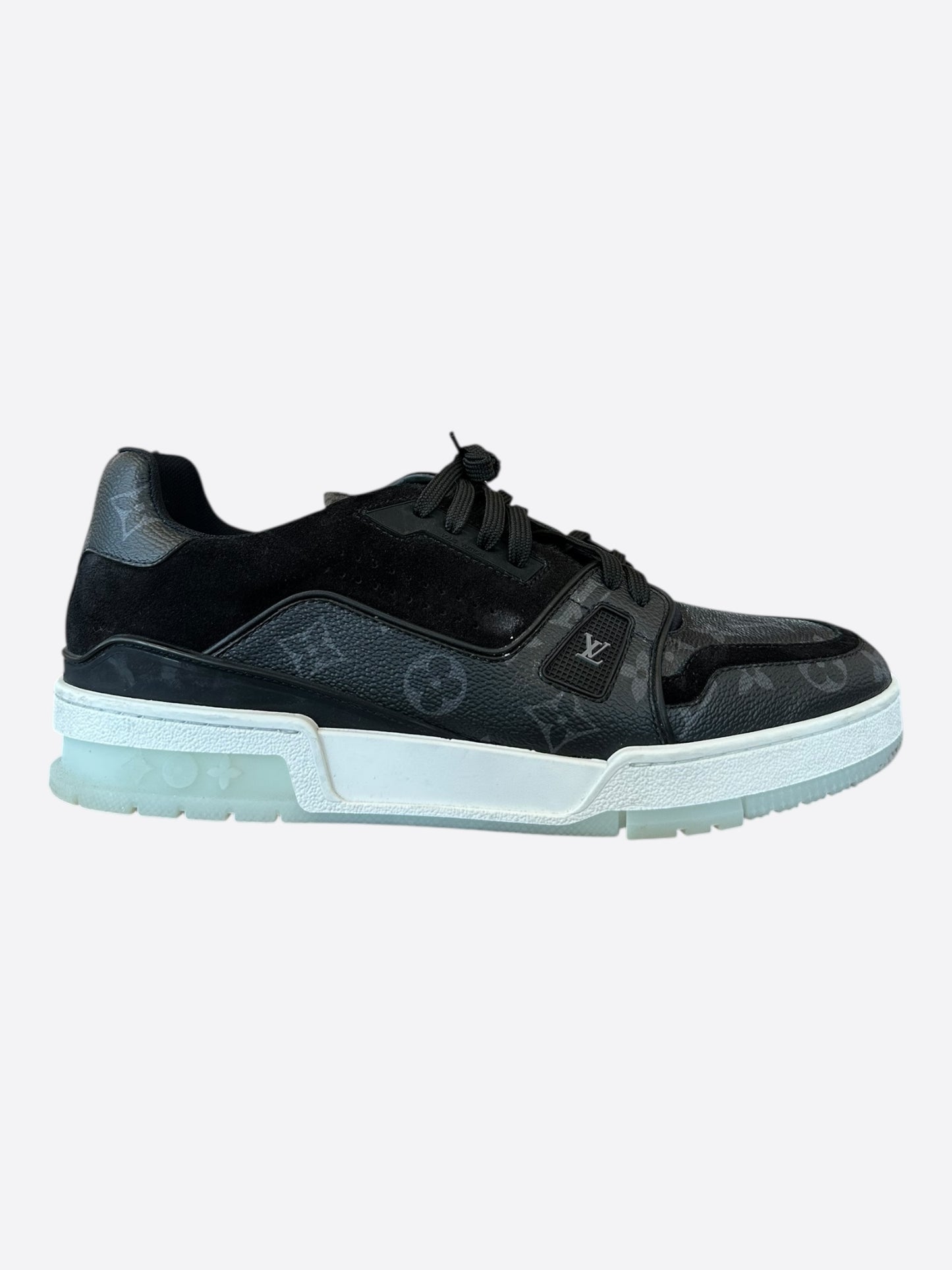Louis Vuitton Black Monogram Eclipse Suede Trainers