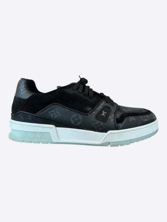 Louis Vuitton Black Monogram Eclipse Suede Trainers