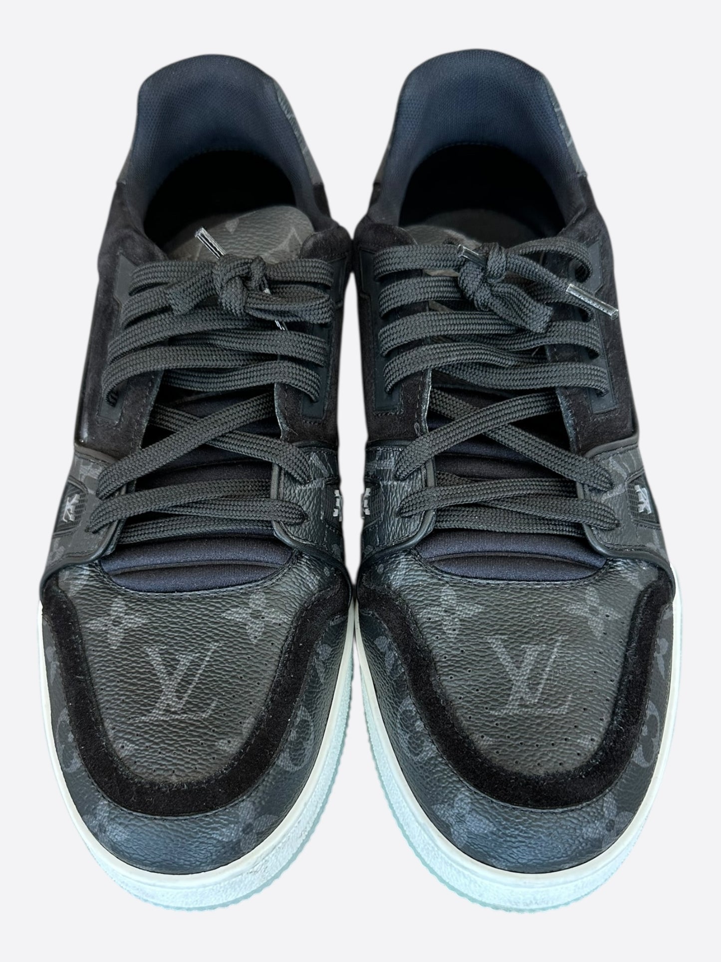 Louis Vuitton Black Monogram Eclipse Suede Trainers
