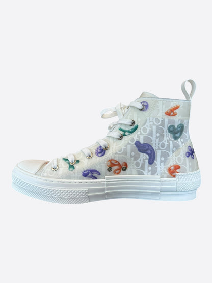 Dior Kenny Scharf White & Multicolor Oblique Faces B23 Sneakers