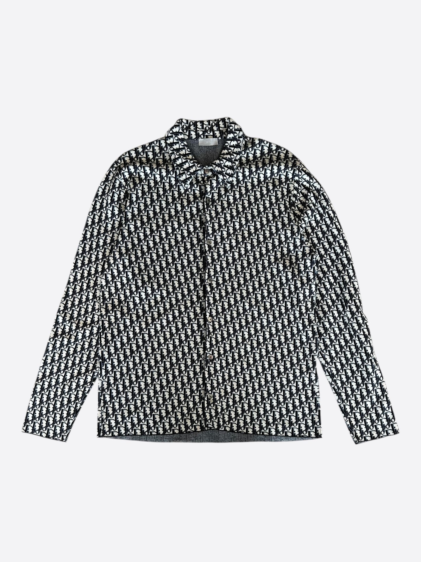 Dior Beige & Blue Oblique Button Up Shirt