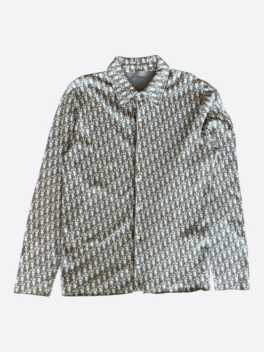 Dior Beige & Brown Oblique Button Up Shirt