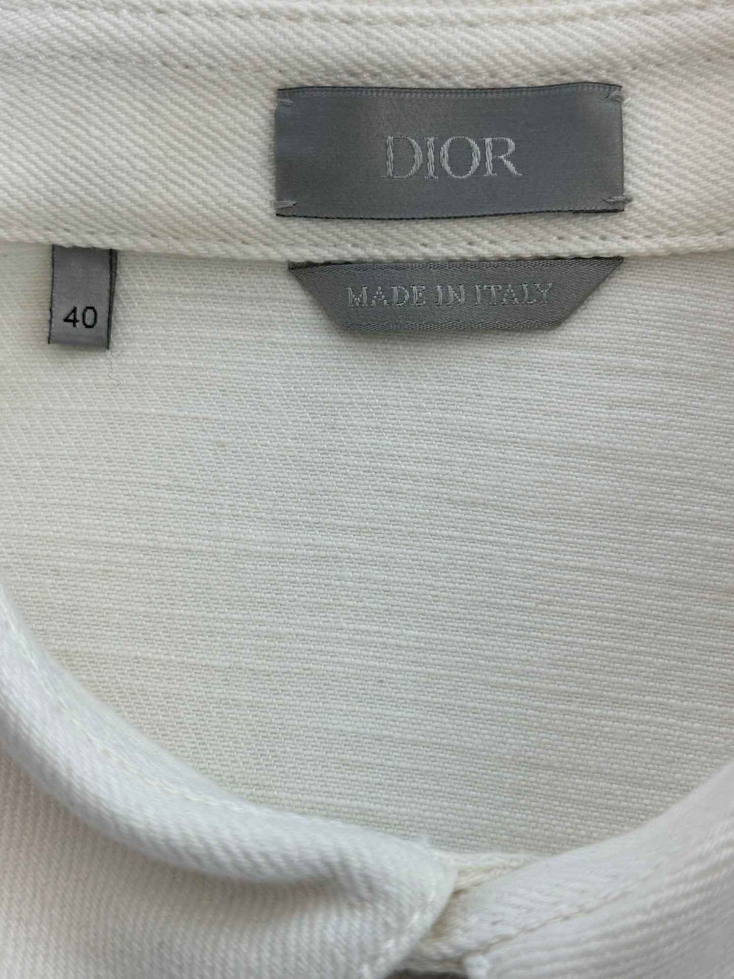 Dior Stussy Cream & Red Ox Logo Denim Button Up Shirt