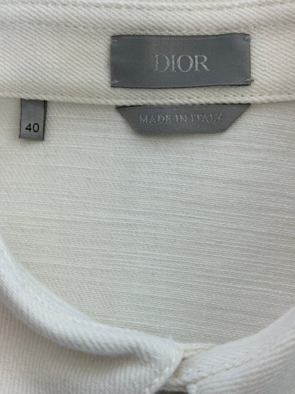 Dior Stussy Cream & Red Ox Logo Denim Button Up Shirt