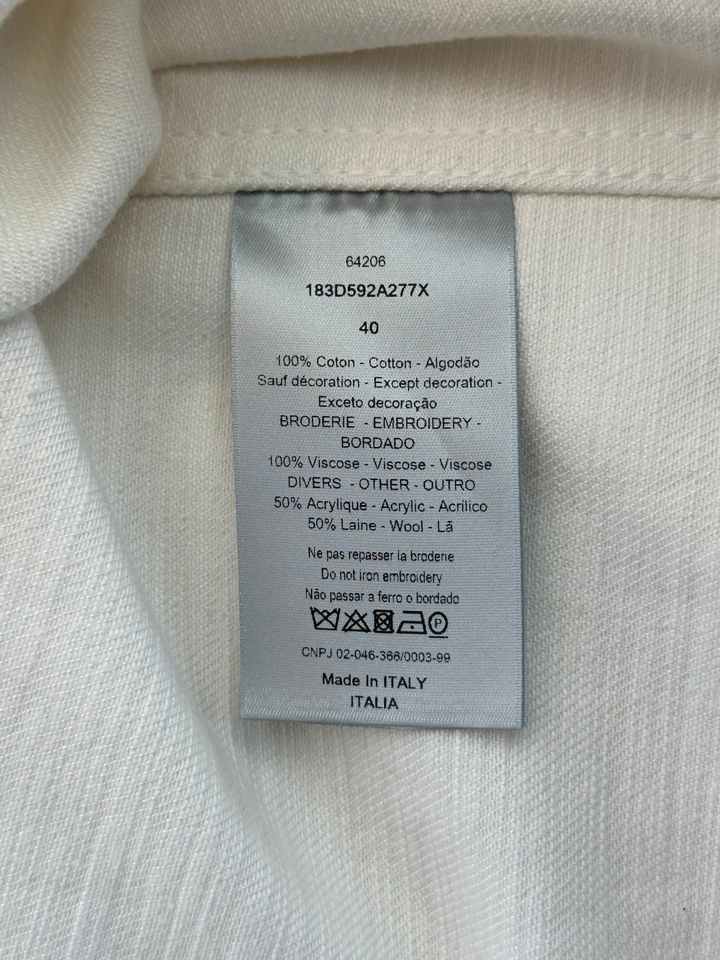 Dior Stussy Cream & Red Ox Logo Denim Button Up Shirt