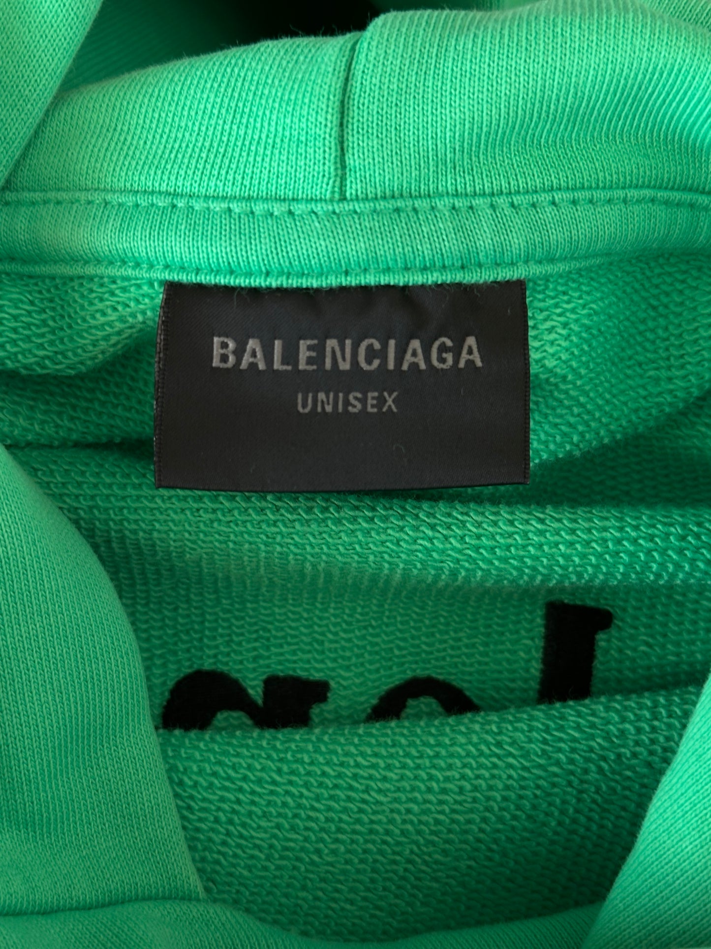 Balenciaga Green & Black Campaign Logo Hoodie