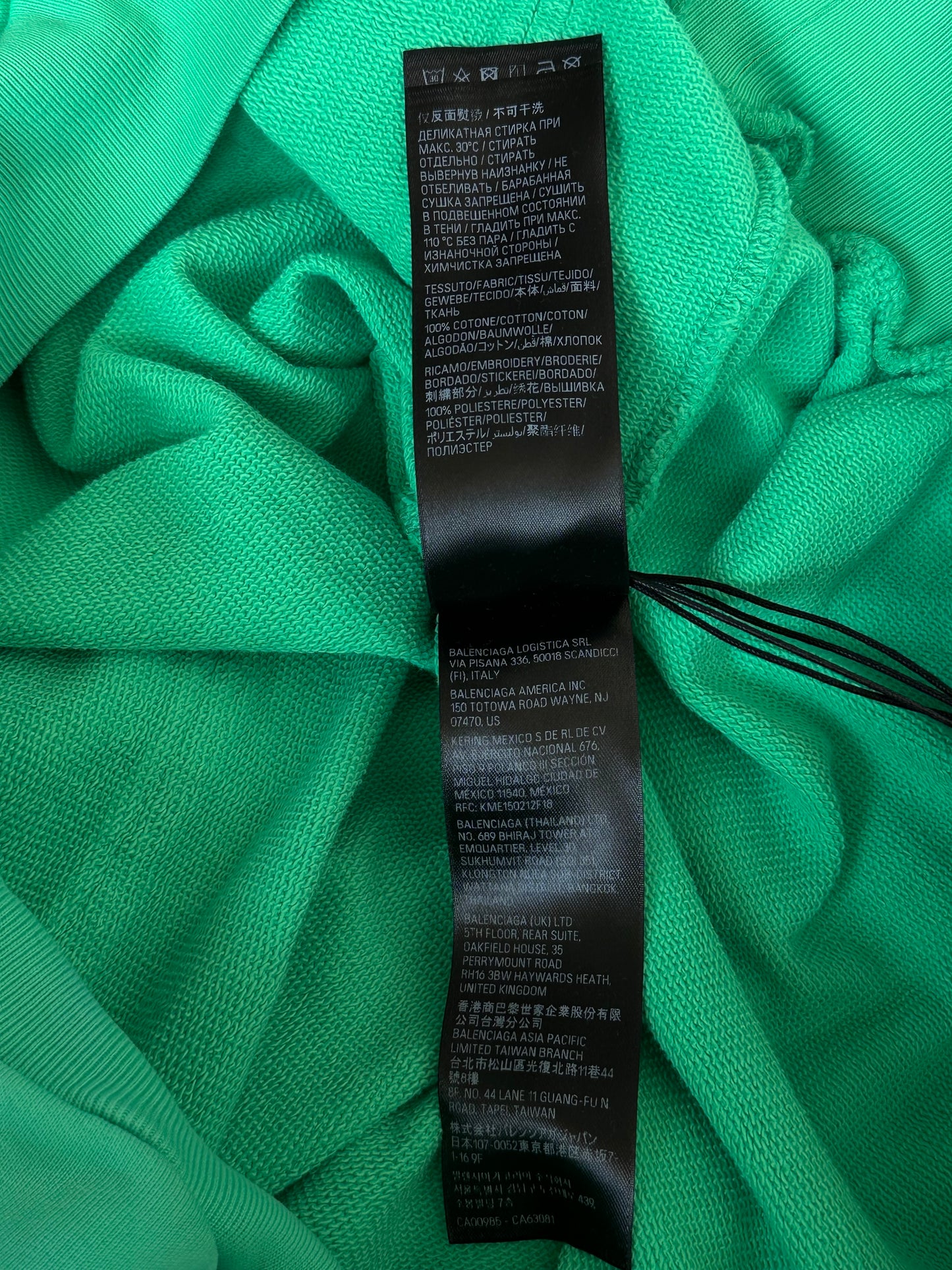 Balenciaga Green & Black Campaign Logo Hoodie