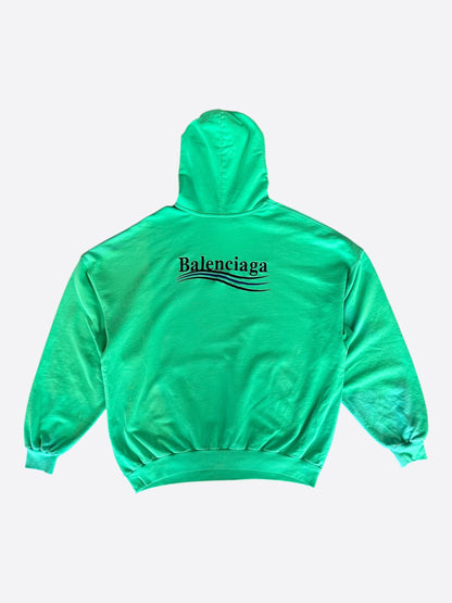 Balenciaga Green & Black Campaign Logo Hoodie