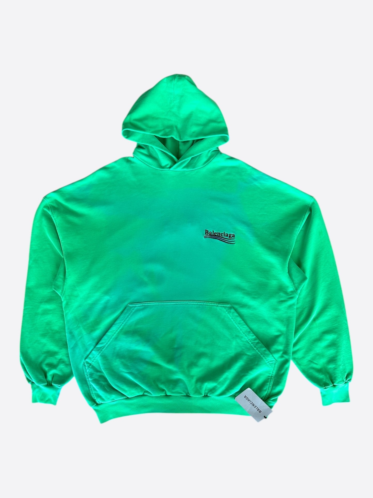 Balenciaga Green & Black Campaign Logo Hoodie