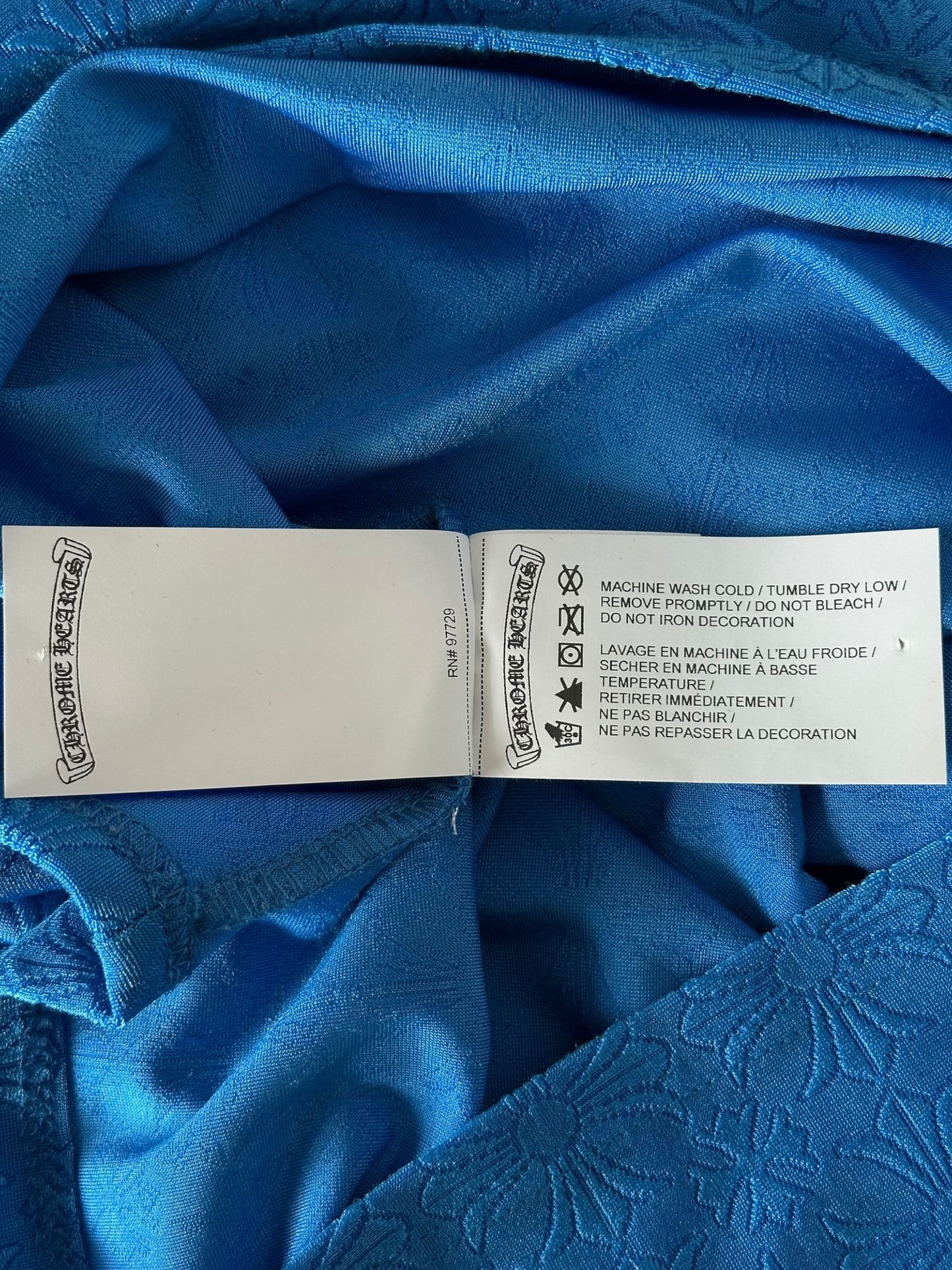 Chrome Hearts Blue Cross Jacquard Cropped Polo Women's T-Shirt