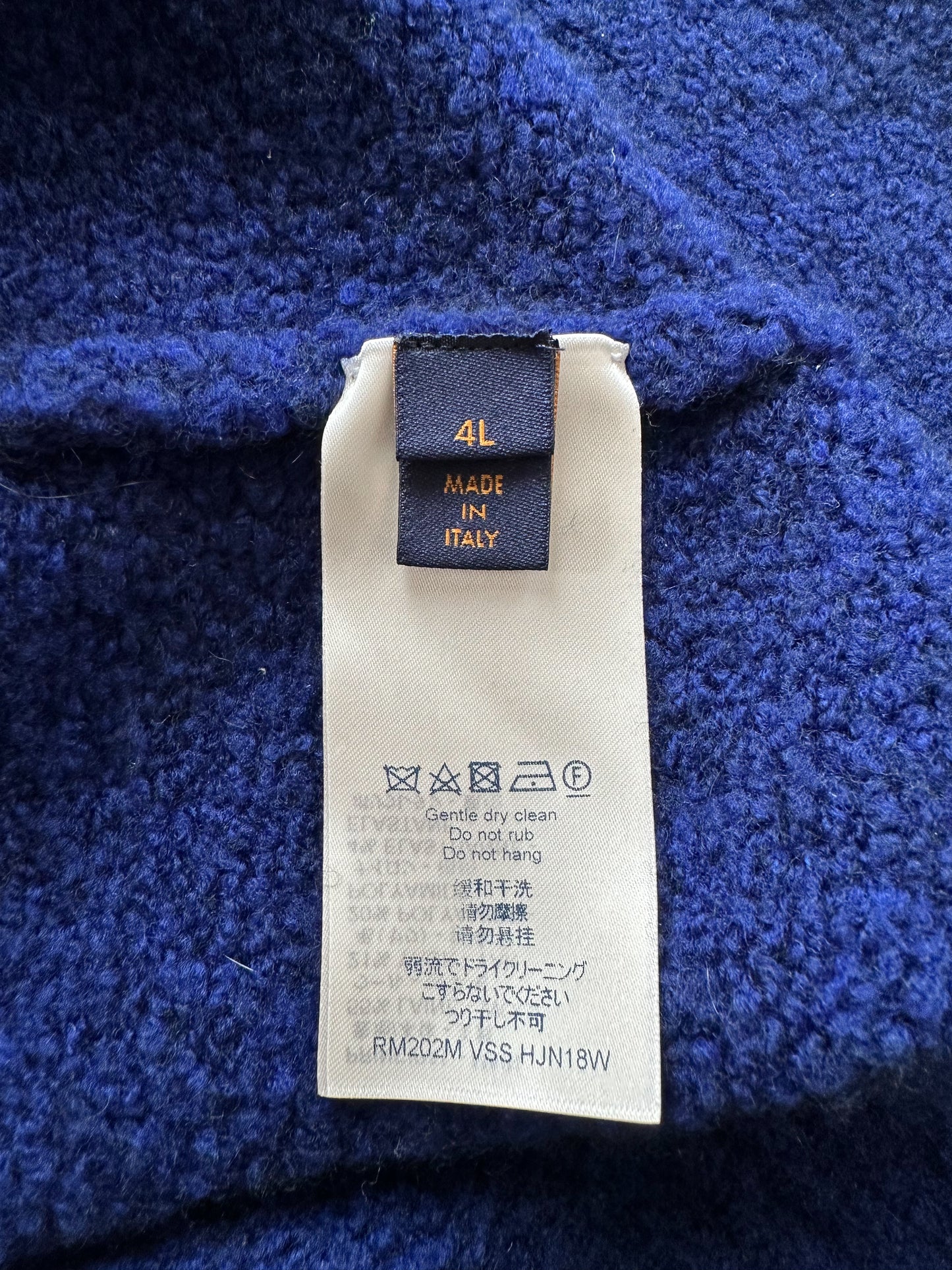 Louis Vuitton Blue & White Intarsia Logo Sweater