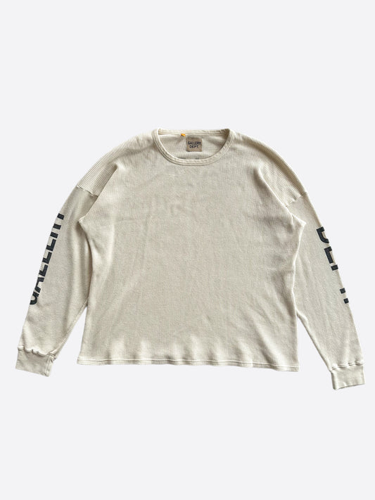 Gallery Cream & Black Thermal Longsleeve T-Shirt