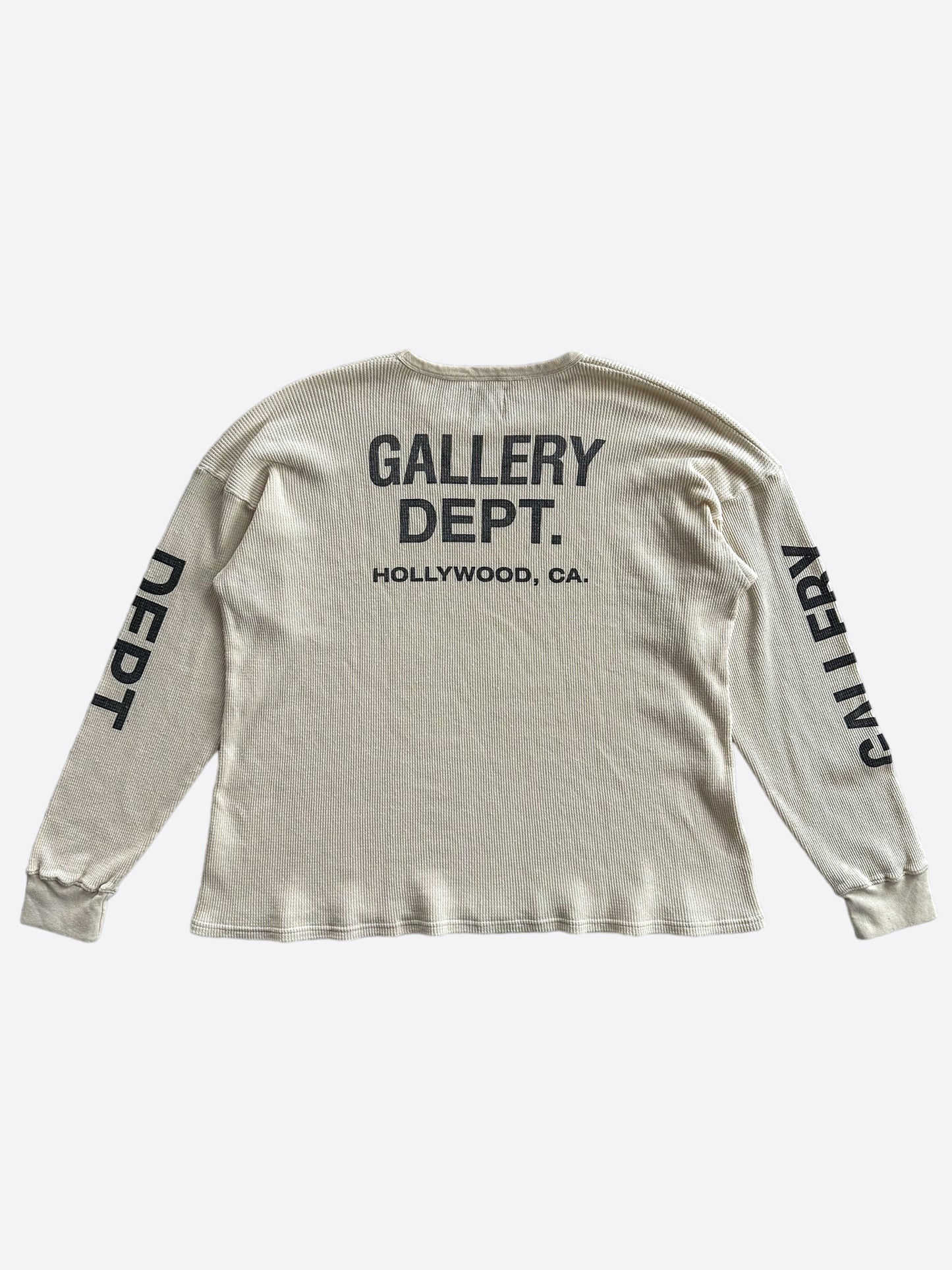 Gallery Cream & Black Thermal Longsleeve T-Shirt