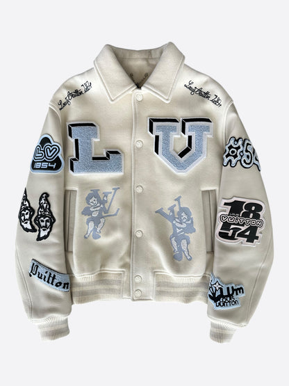 Louis Vuitton White Blue Bunny Varsity Jacket – Savonches