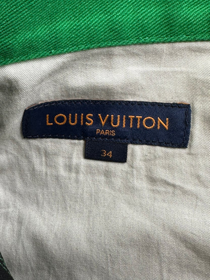 Louis Vuitton Green Embossed Monogram Carpenter Pants