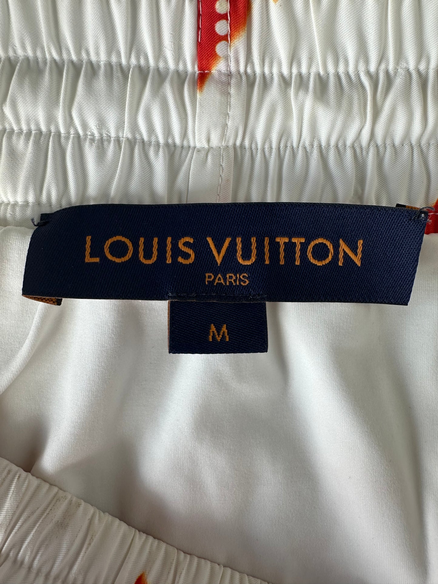 Louis Vuitton Red Bleached Bandana Monogram Swim Shorts