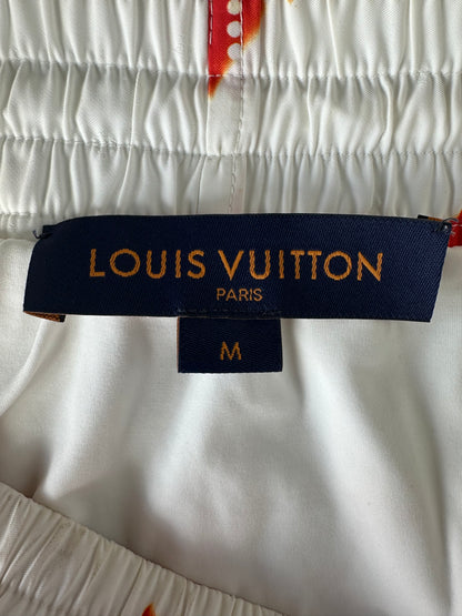 Louis Vuitton Red Bleached Bandana Monogram Swim Shorts