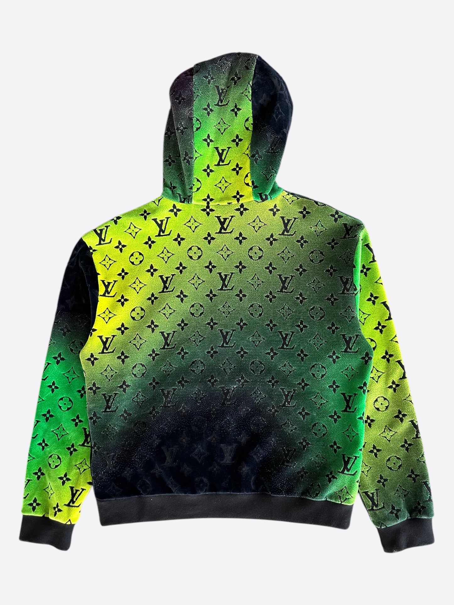 Louis Vuitton Green & Yellow Gradient Monogram Velvet Hoodie