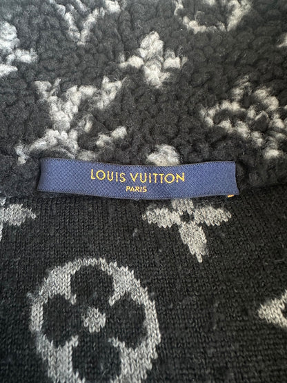 Louis Vuitton Black & Grey Monogram Fleece Zip Up Jacket