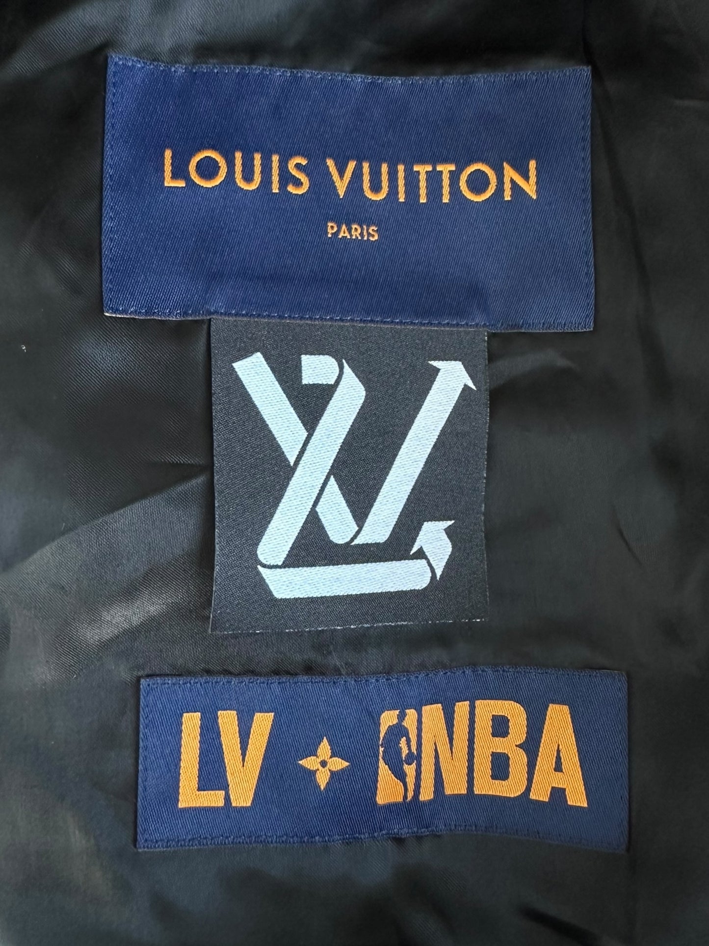 Louis Vuitton NBA Black & White Logo Varsity Jacket