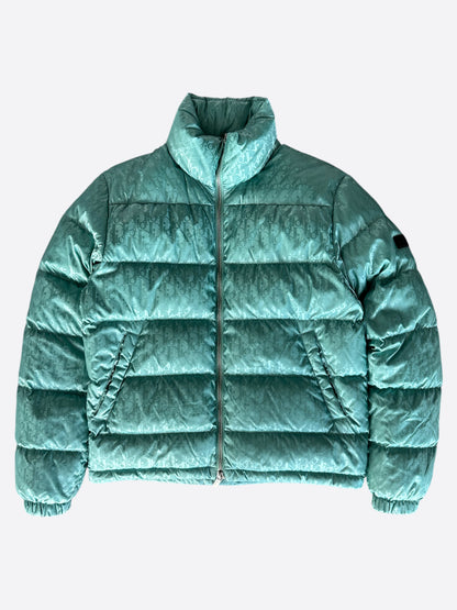 Dior Sea Green Oblique Puffer Jacket