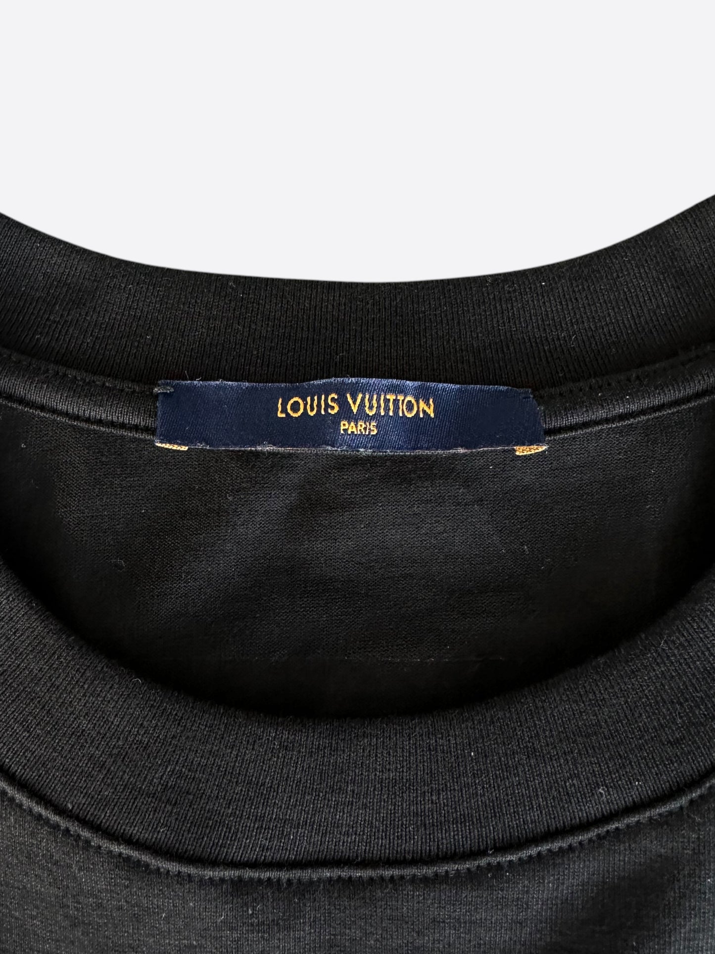 Louis Vuitton Black & White Frequency Embroidered T-Shirt