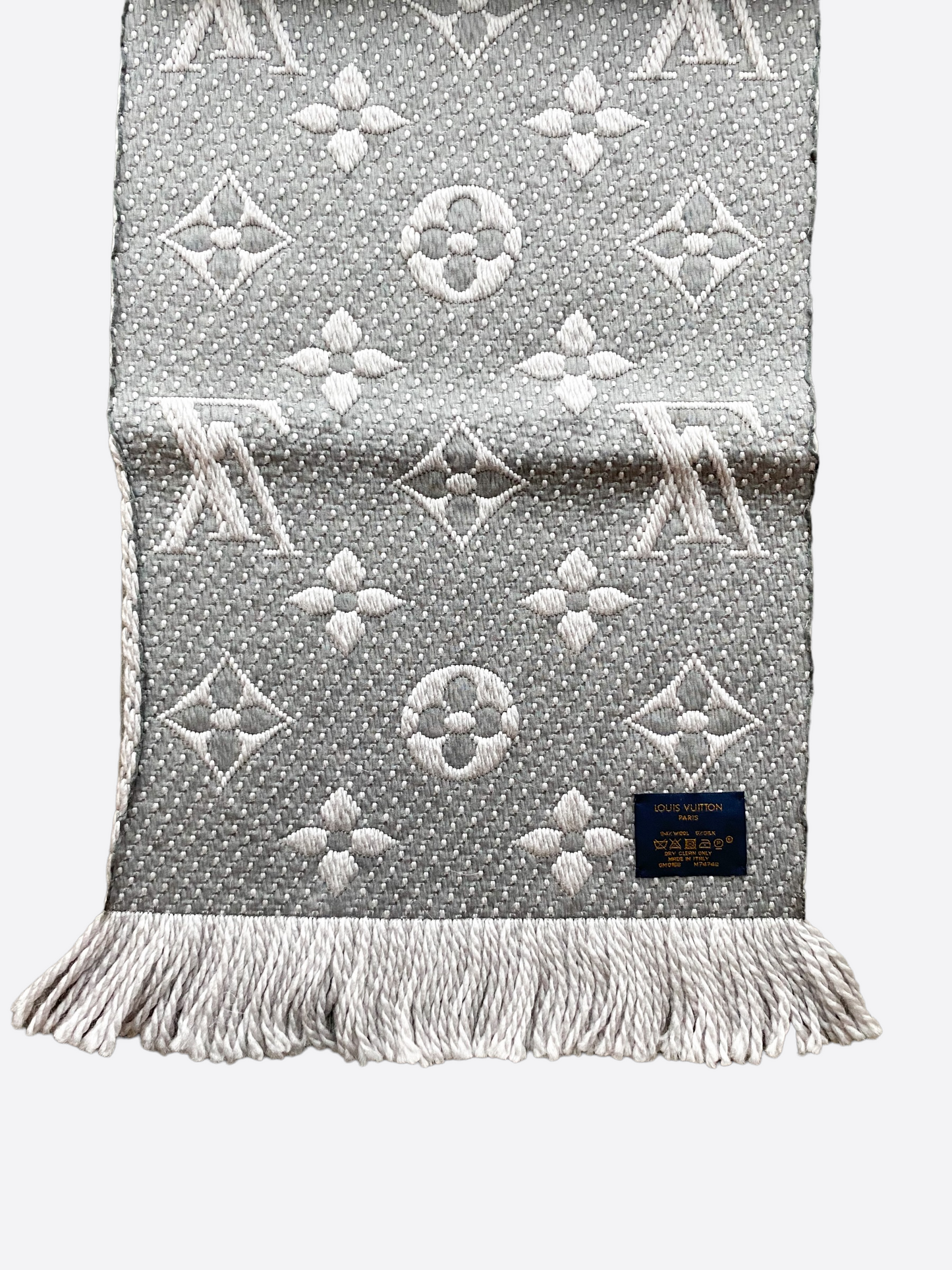 Louis Vuitton Grey Monogram Logomania Scarf – Savonches