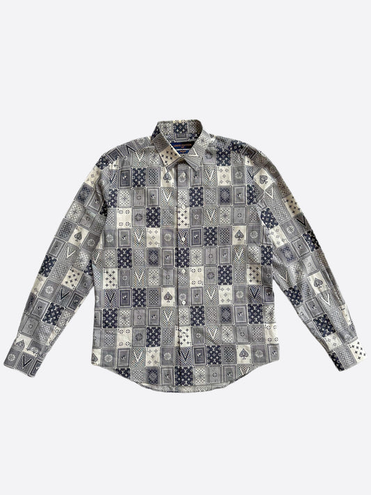 Louis Vuitton Navy & White Cards Button Up Shirt