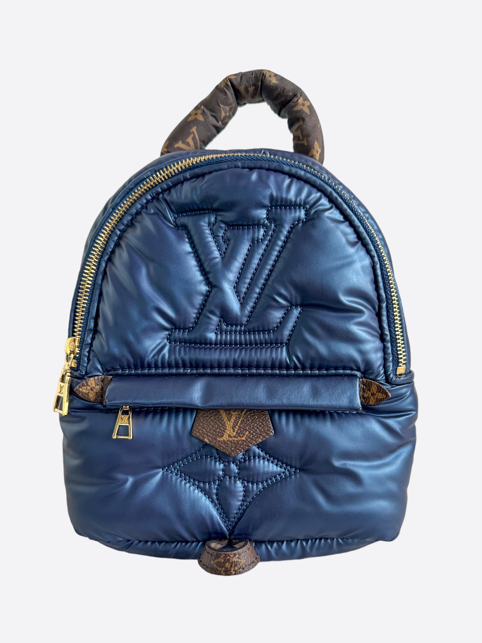 Louis Vuitton Blue Puffer Monogram Palm Springs Mini – Savonches