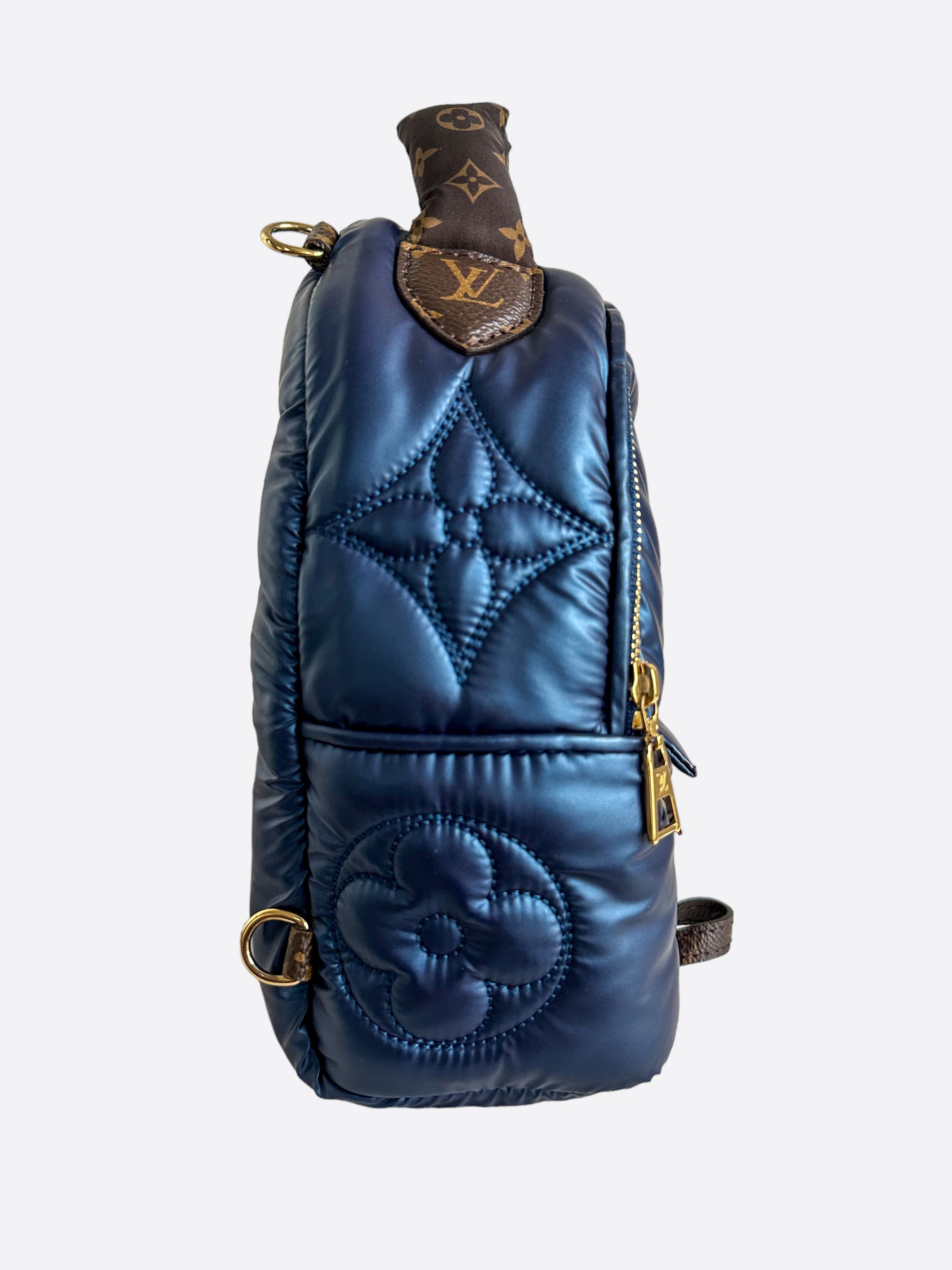 louis vuitton bear backpack Louis Vuitton Blue Puffer Monogram Palm Springs Mini – Savonches
