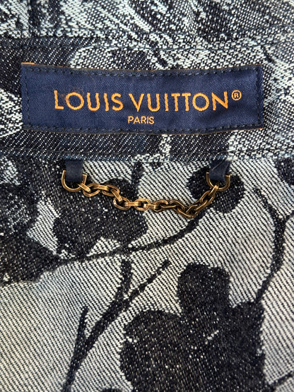 Louis Vuitton Blue & White Floral Monogram Denim Shirt
