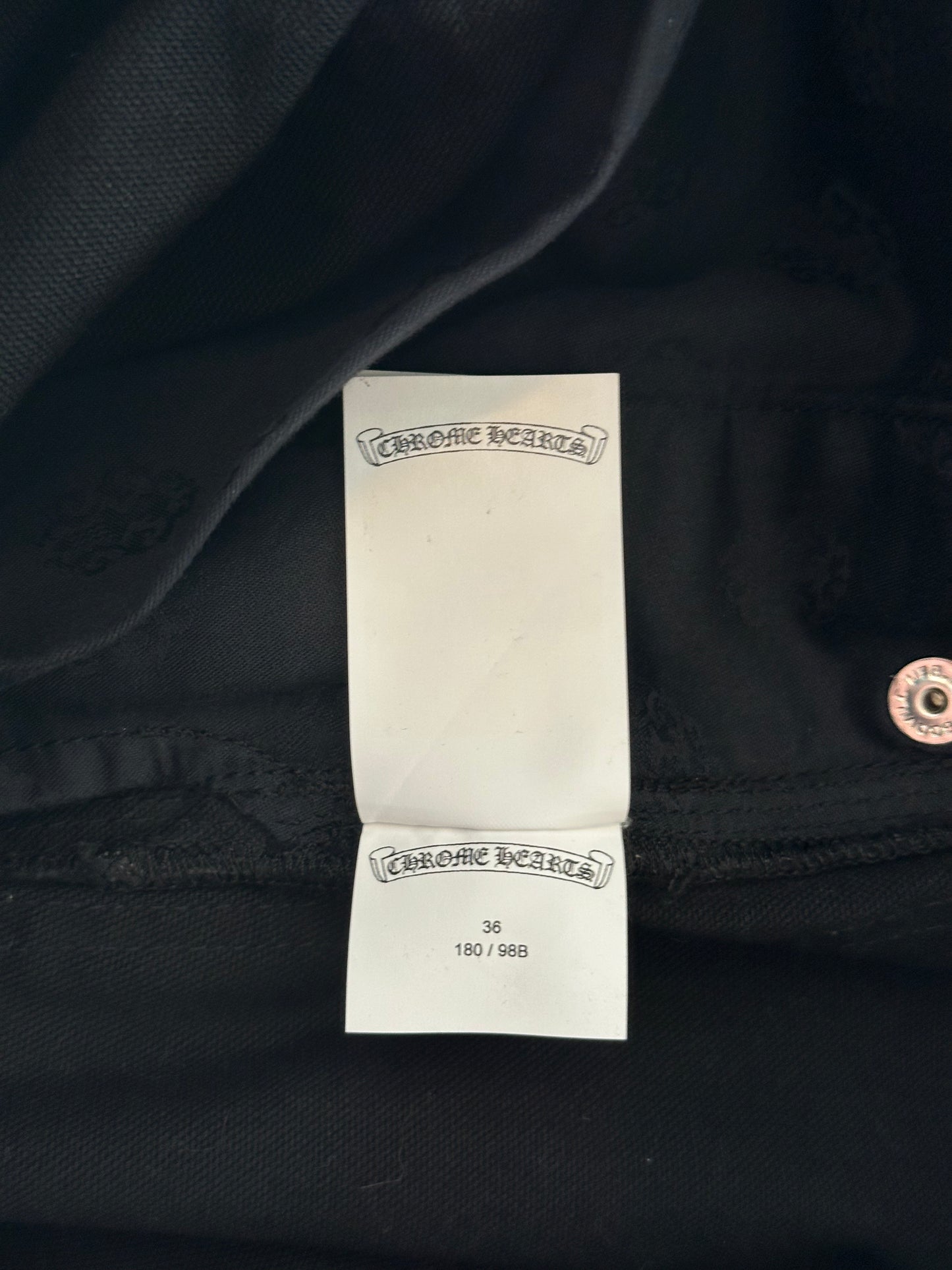 Chrome Hearts Black Cross Patch Fatigue Pants