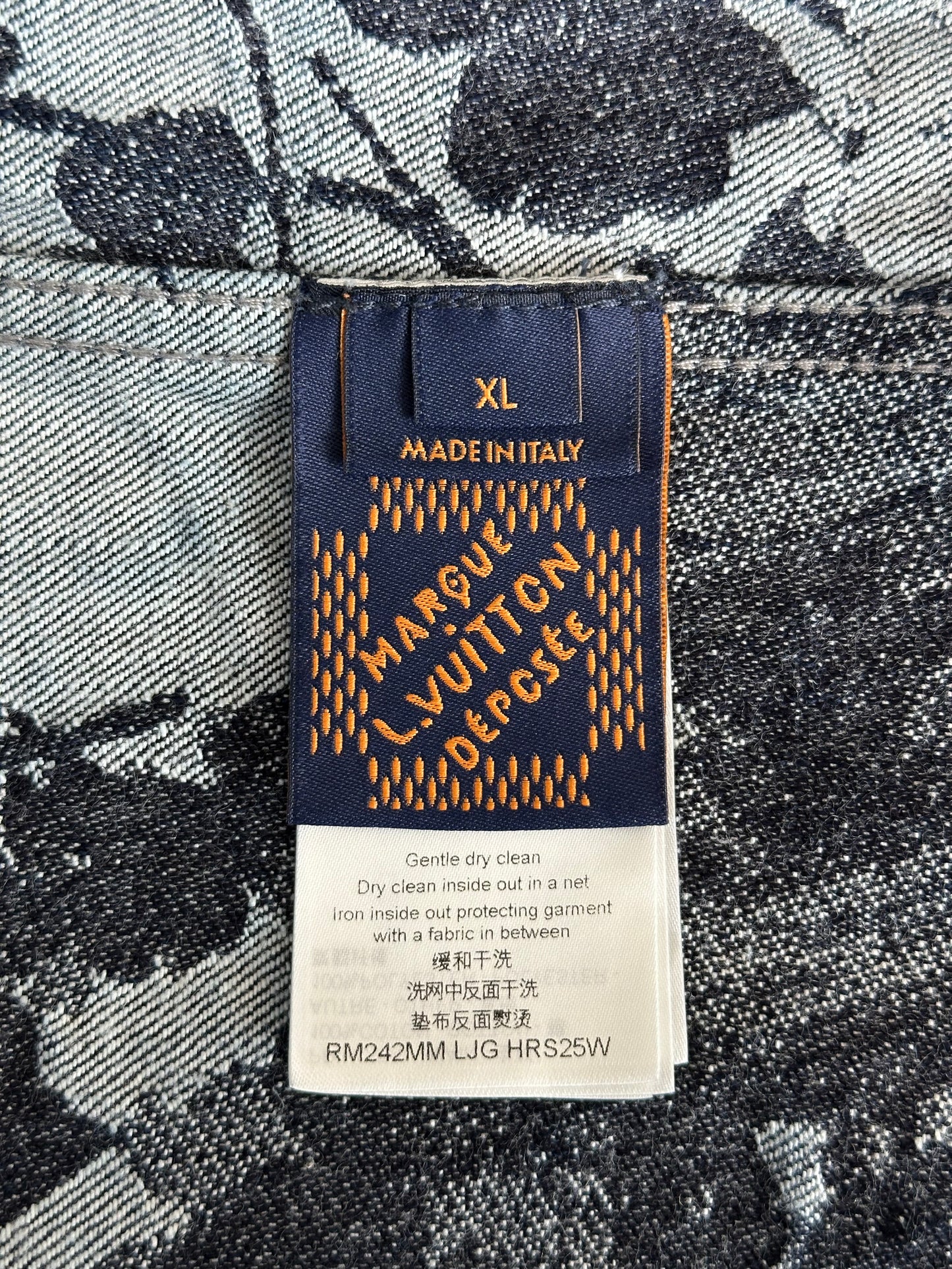 Louis Vuitton Blue & White Floral Monogram Denim Shirt