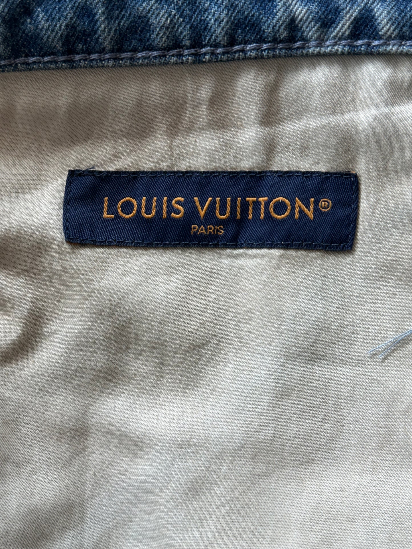 Louis Vuitton Blue & White Barbed Wire Monogram Denim Shorts