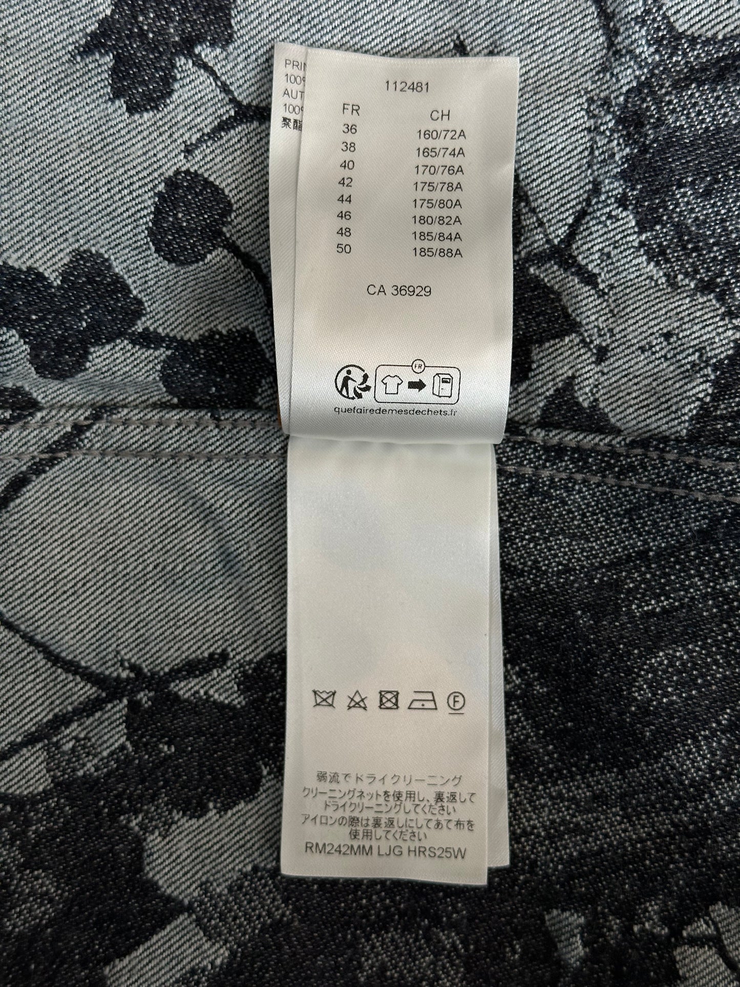 Louis Vuitton Blue & White Floral Monogram Denim Shirt