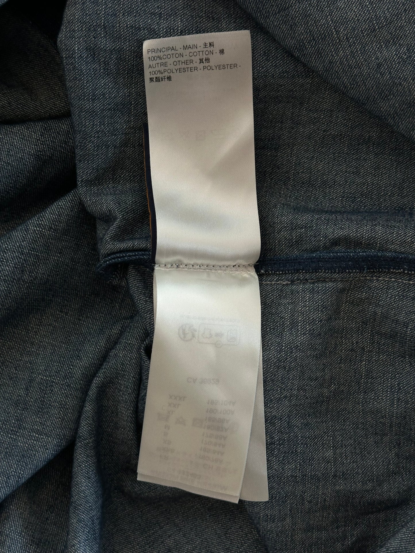 Louis Vuitton Blue & Gold Embroidered Denim Shirt